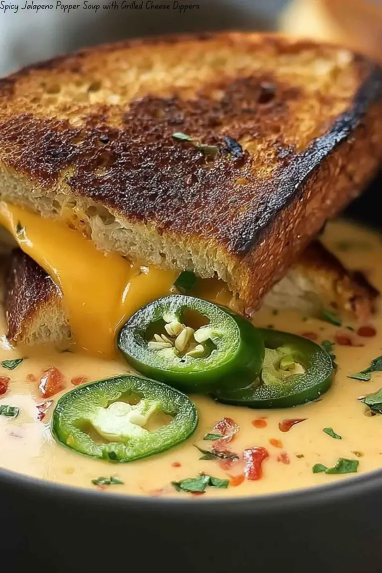 Spicy Jalapeño Popper Soup with Grilled Cheese Dippers