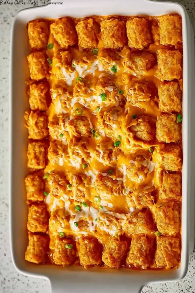 Buffalo Chicken Tater Tot Casserole