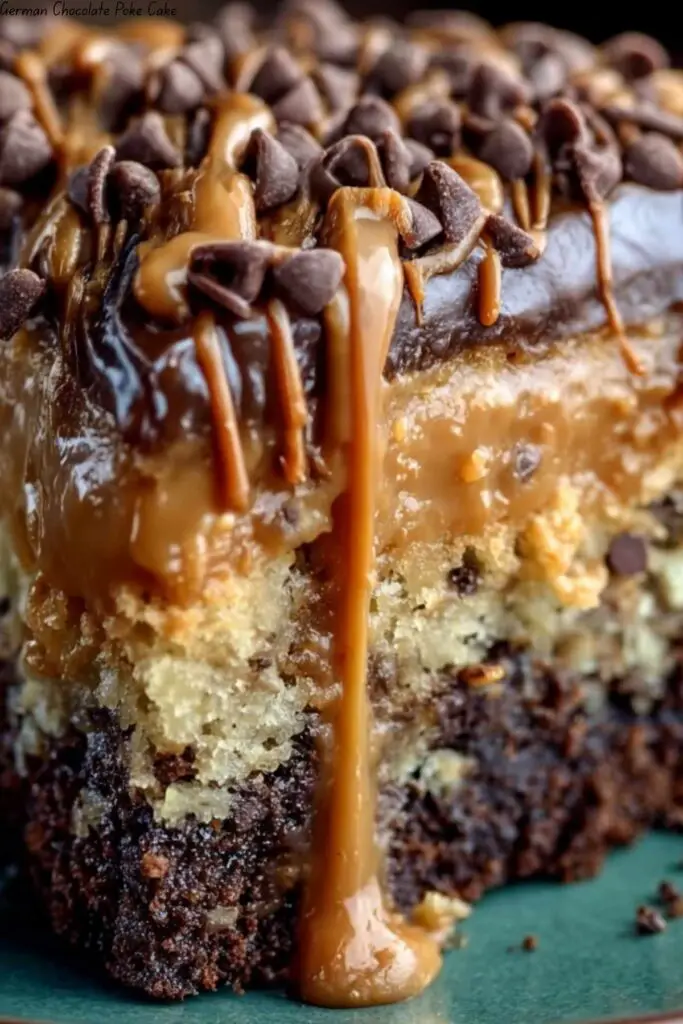 German Chocolate Poke Cake