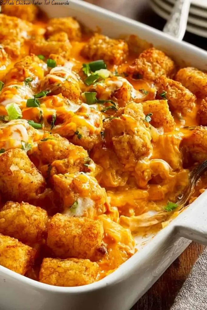 Buffalo Chicken Tater Tot Casserole