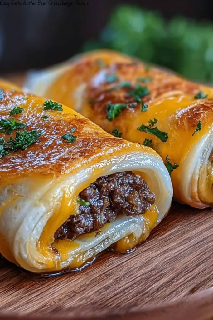 Easy Garlic Butter Beef Cheeseburger Rollups