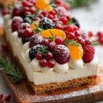 Christmas No-Bake Cheesecake Slab Recipe