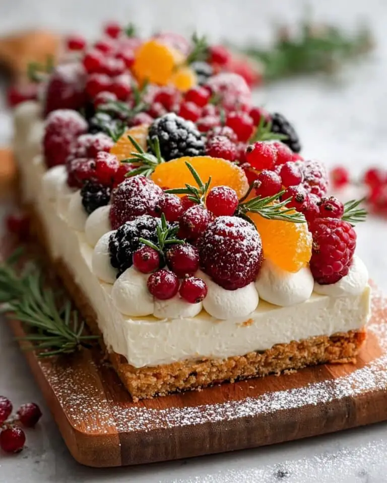 Christmas No-Bake Cheesecake Slab Recipe