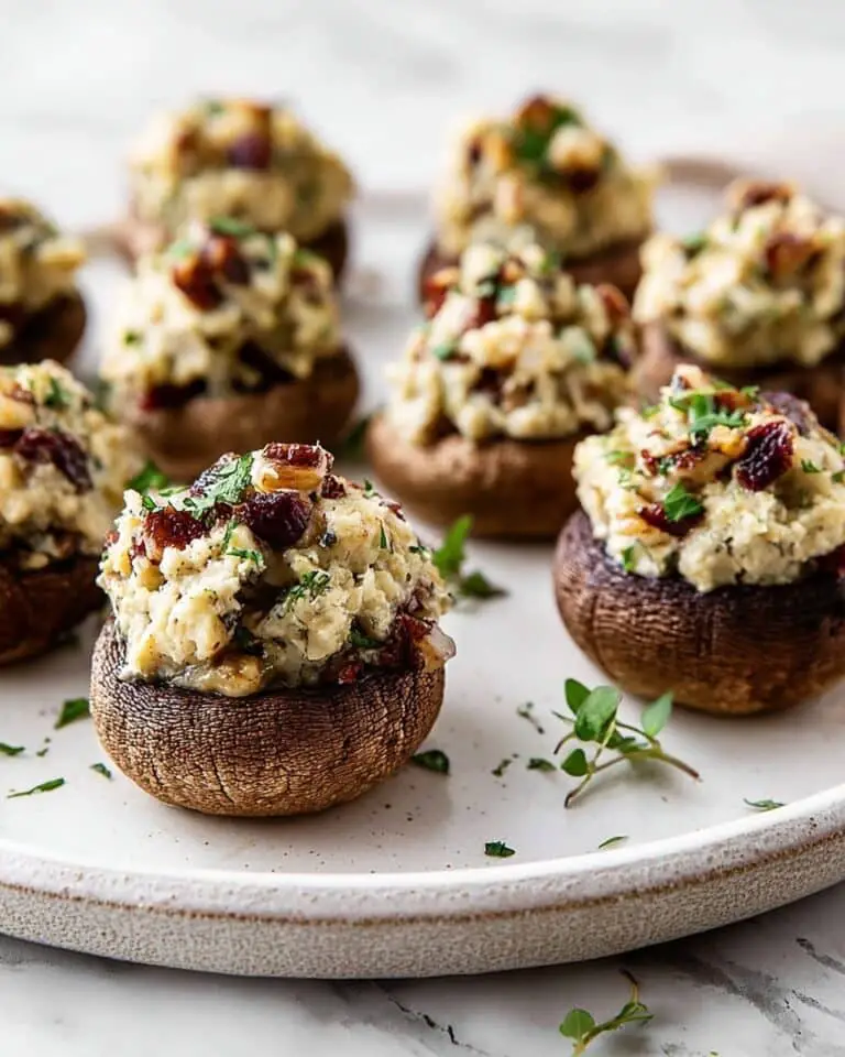 Stuffed Mushrooms with Cream Cheese, Parmesan, and Pecans Recipe