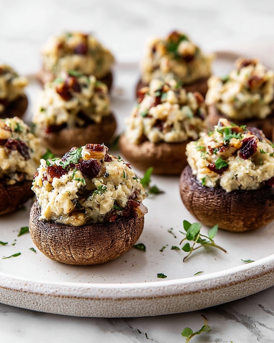 Stuffed Mushrooms with Cream Cheese, Parmesan, and Pecans Recipe