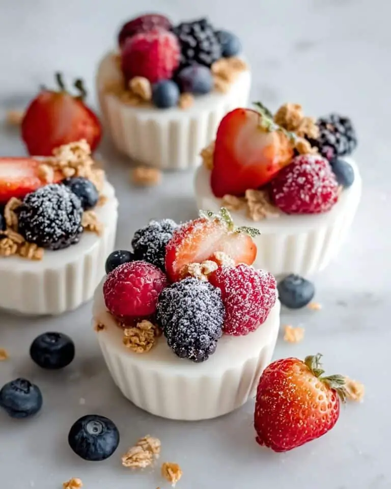 Frozen Yogurt Granola Cups with Berries Recipe
