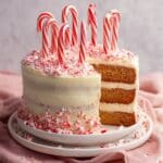Candy Cane Layered Cake with Mint Buttercream and Cream Cheese Frosting Recipe