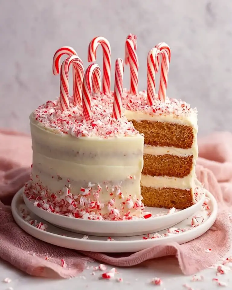 Candy Cane Layered Cake with Mint Buttercream and Cream Cheese Frosting Recipe