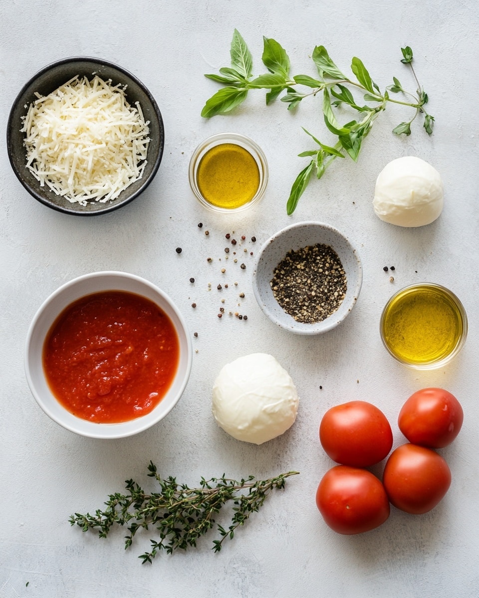 Candy Cane Pizza Twists Recipe 4 There are four twisted breadsticks on a metal baking tray, each shaped like a candy cane with alternating thick layers of golden-brown baked dough, bright red tomato sauce, and melted white cheese spiraled around them. Small green herb flakes are sprinkled on top of the cheese, and spots of olive oil shine on the surface near and on the breadsticks. The tray is set against a white marbled background. photo taken with an iphone --ar 4:5 --v 7