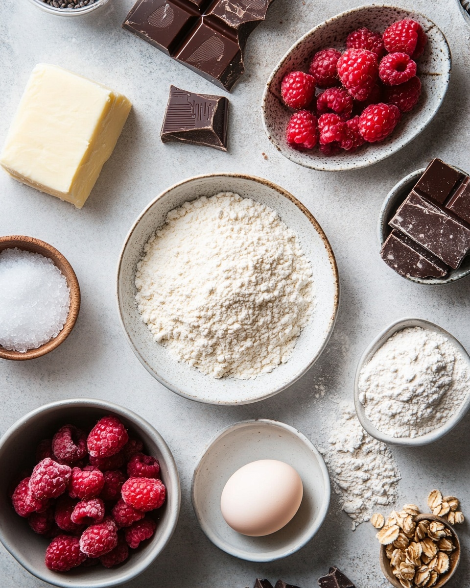 White Chocolate Raspberry Cookies Recipe 4 Three thick cookies are stacked on each other on a white marbled surface. The cookies are light golden brown with visible soft white chunks and bright red raspberry pieces swirled and spread inside them. The top cookie has a bite taken out, showing a soft and moist inside with bits of raspberries and white chunks. Around the stack, fresh red raspberries and small white pieces are scattered. In the background, a white bowl filled with red raspberries and a wooden platter with white chunks can be seen out of focus. Photo taken with an iphone --ar 4:5 --v 7