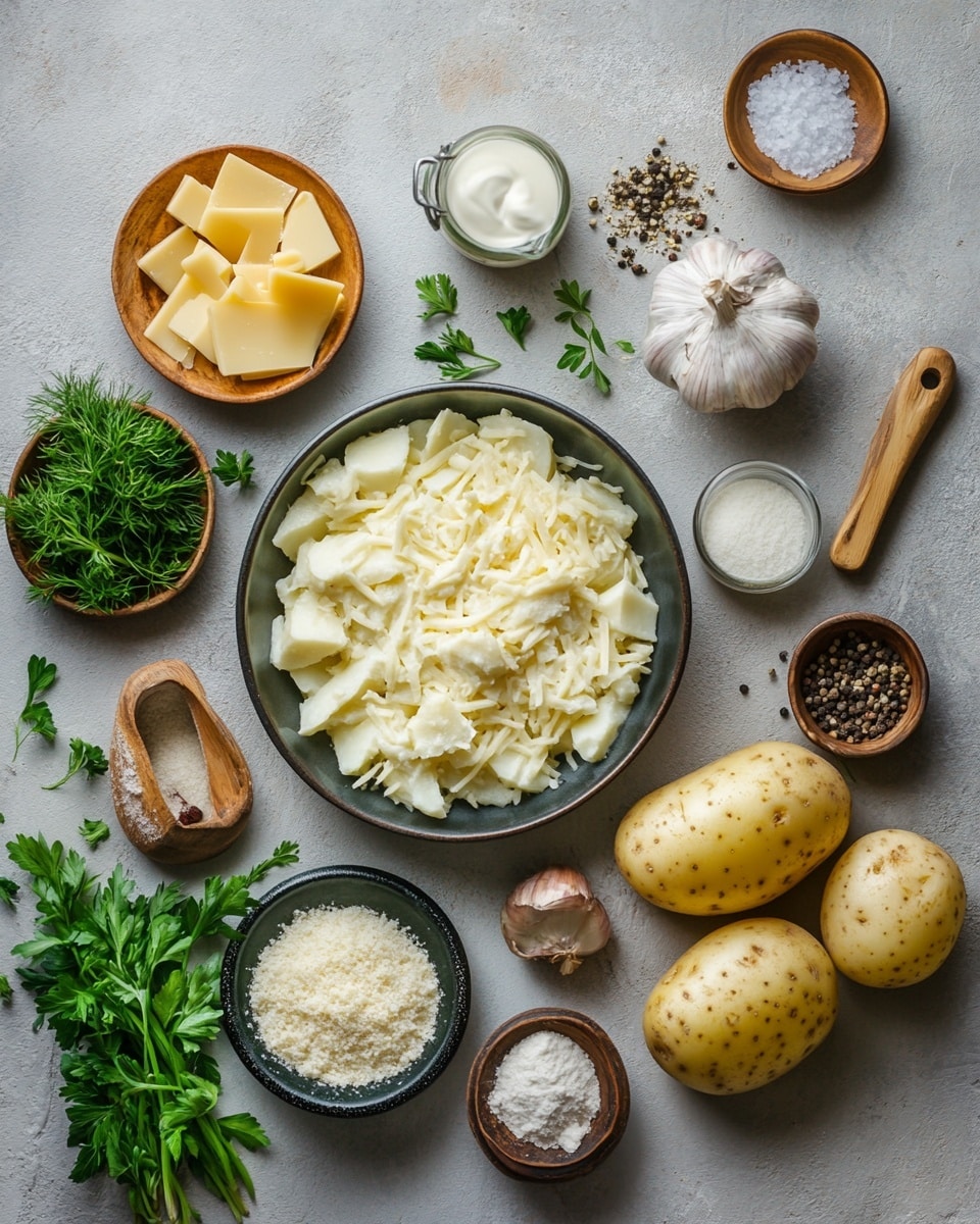 The dish shows many rows of thin yellow potato slices layered closely together vertically in a white rectangular baking dish. The potato slices have golden-brown edges with a creamy, slightly melted cheese sauce covering the bottom and some parts between the potato layers. Small green herb pieces are scattered on top, adding color contrast. The sides of the dish have a bit of browned and baked crust, showing the cooked nature of the dish. The overall texture is soft on the inside with crispy edges on the top and sides. photo taken with an iphone --ar 4:5 --v 7