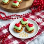 Grinch Pretzel Bites with Caramel and Candy Melts Recipe