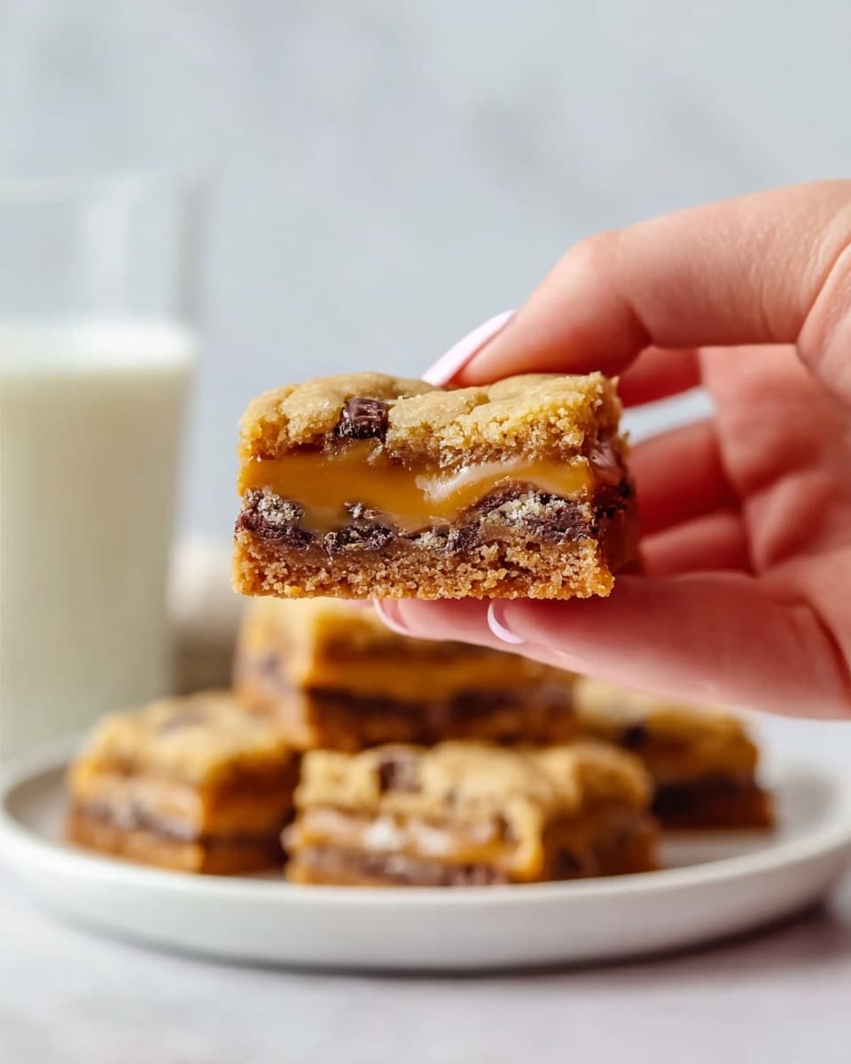 Salted Caramel Chocolate Chip Cookie Bars Recipe