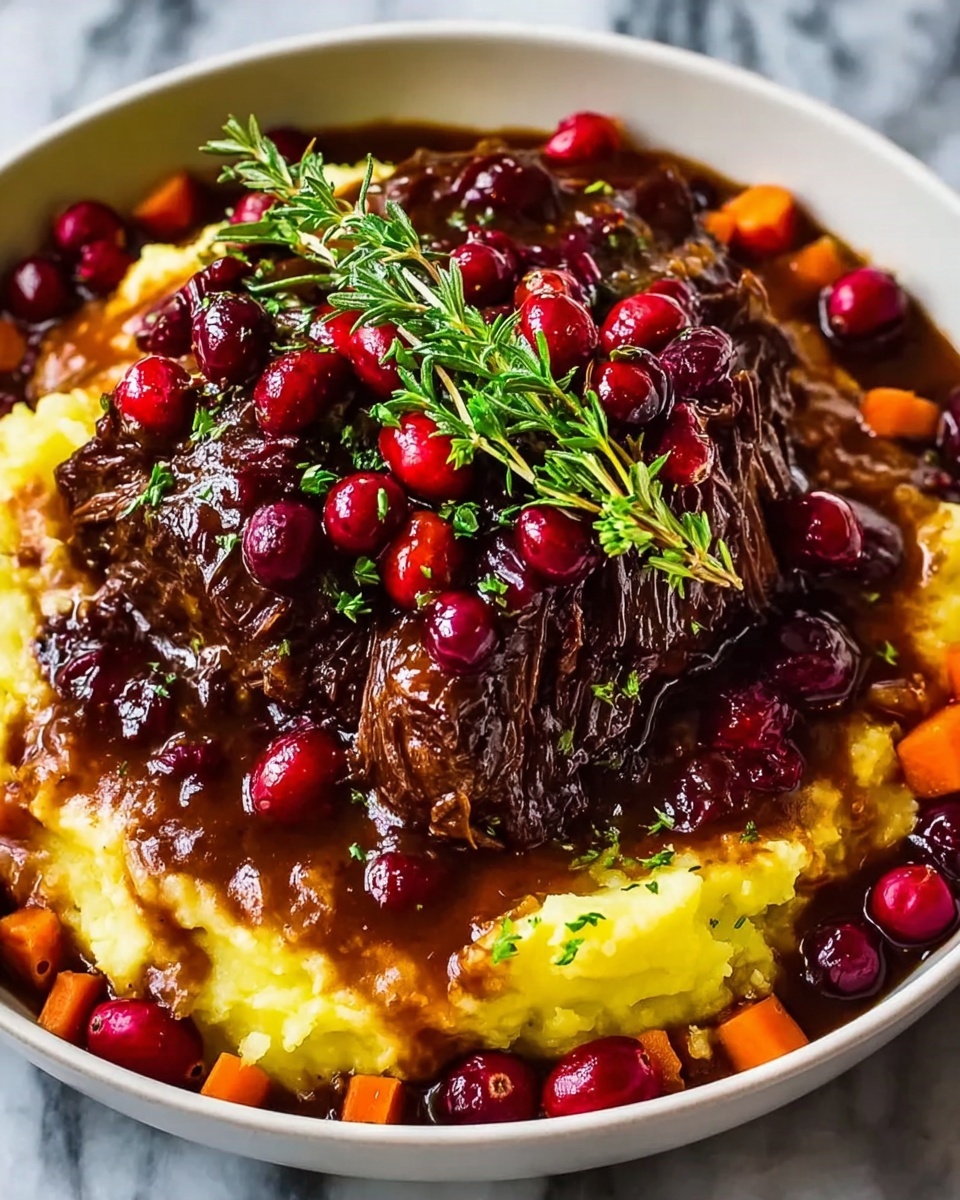 Slow-Braised Beef Roast with Cranberry Balsamic Glaze Recipe