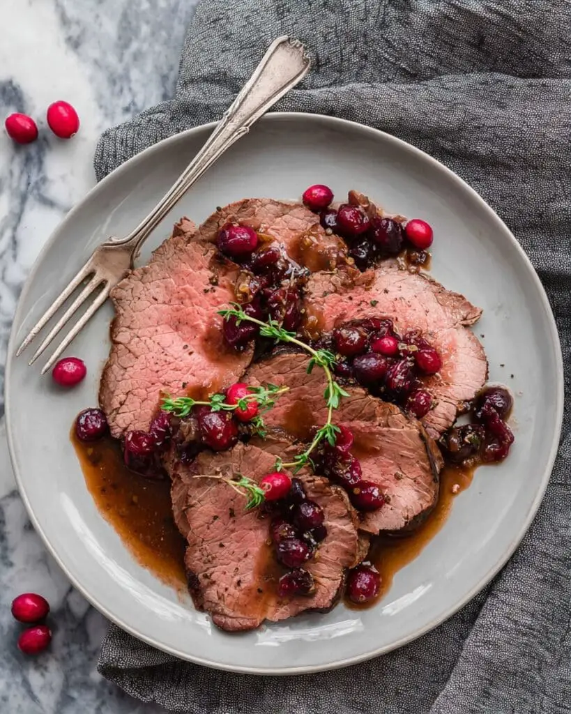 Cranberry Balsamic Roast Beef Recipe