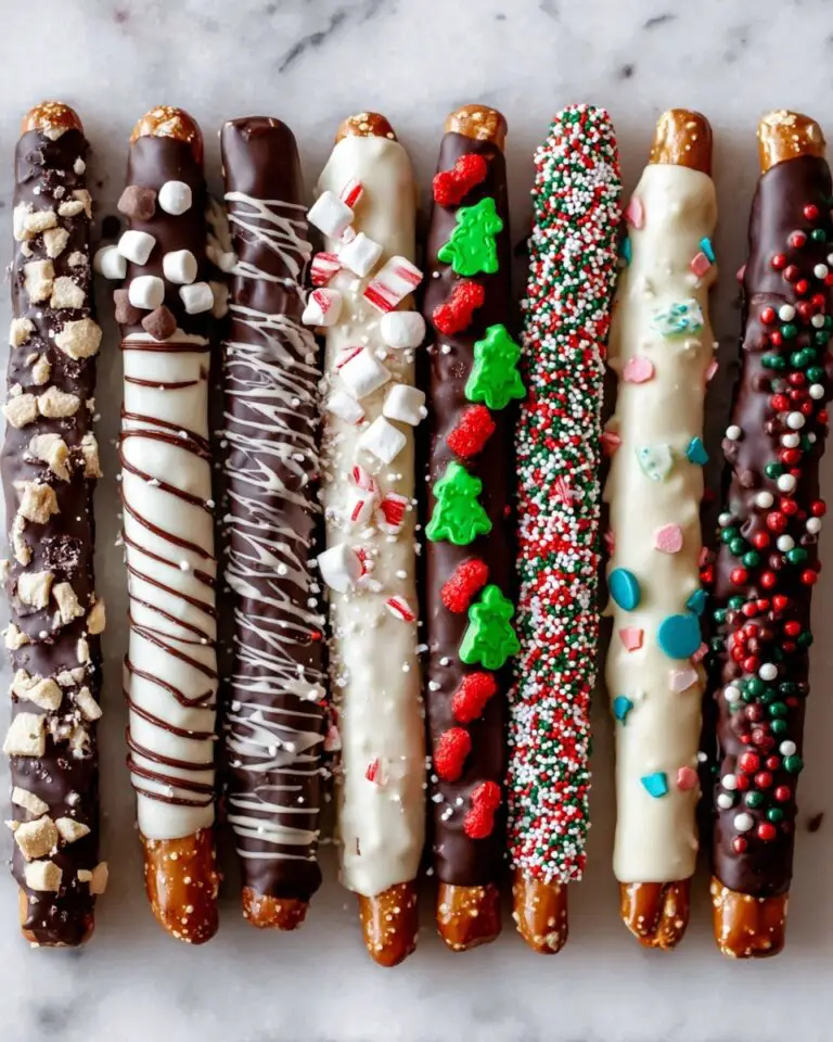 Festive Christmas Pretzel Rods with Holiday Sprinkles Recipe
