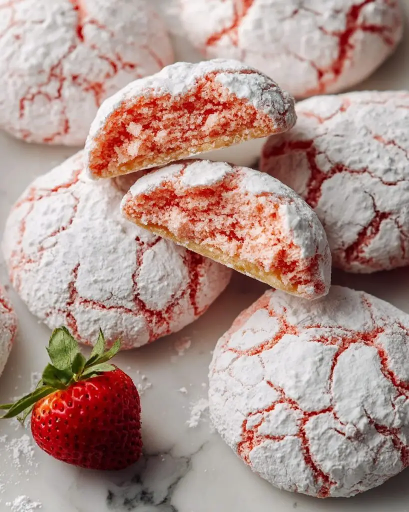 Strawberry Crinkle Cookies Recipe
