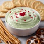 Grinch Green Dip with Red Heart Sprinkles Recipe