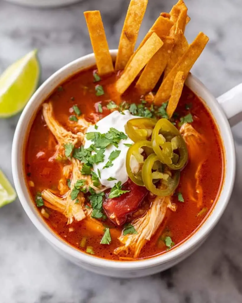 Healthy Chicken Tortilla Soup in Crock Pot Recipe