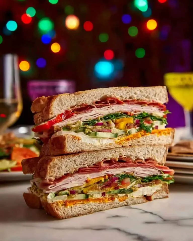 Christmas Leftovers Bread Bowl Sandwich (Muffuletta) Recipe