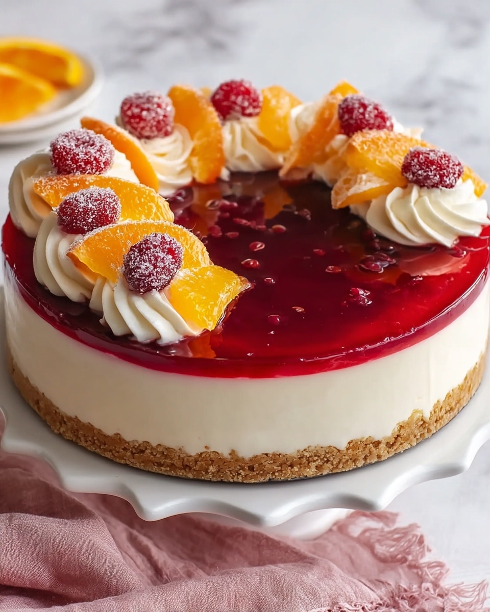 No Bake Cranberry Orange Cheesecake Recipe
