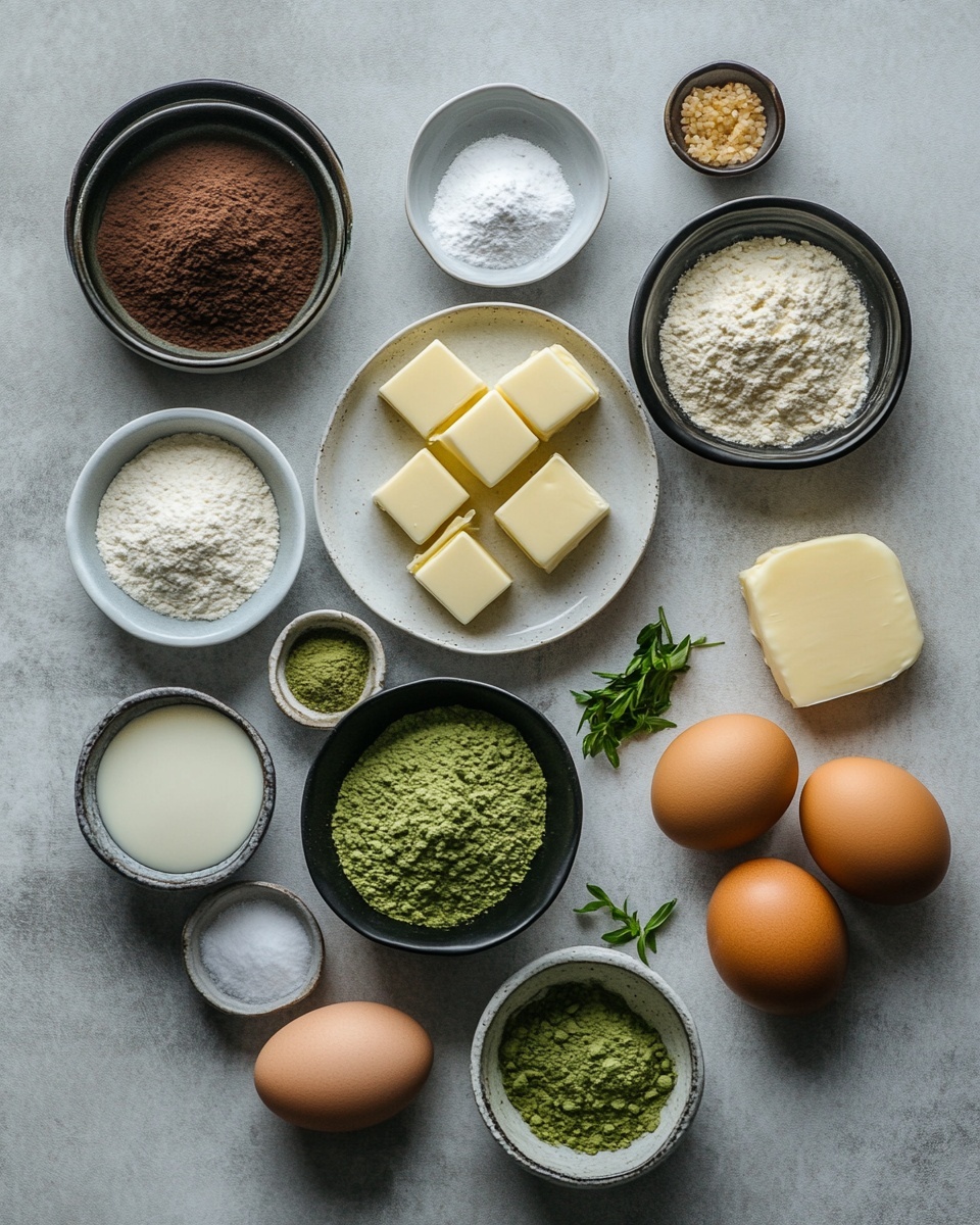 Fudgy Brown Butter Matcha Brownies Recipe 4 The image shows a single square piece of dense green matcha blondie on a white marbled surface. The blondie has a cracked, slightly dry top layer with a rough texture. Below the top is a moist, gooey interior of darker green shade, slightly shiny and soft in texture. There are some small white flakes of sea salt scattered on the top surface. In the background, blurred pieces of more matcha blondies are visible. The focus is tight on the front blondie piece. Photo taken with an iphone --ar 4:5 --v 7
