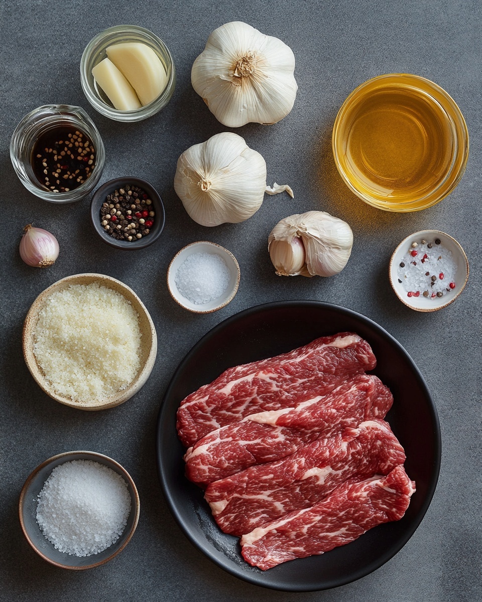 Sizzling Chinese Pepper Steak with Onions Recipe 4 The image shows a close-up of a dish with several layers: the bottom layer is made of brown pieces of cooked beef strips with a shiny texture from sauce or juices. Scattered among the beef are slices of cooked onions that are light golden with a soft texture. There are also strips of red and yellow bell peppers with a slightly glossy look mixed throughout the dish. The food is served in a black pan with a textured edge, set on a white marbled surface. photo taken with an iphone --ar 4:5 --v 7