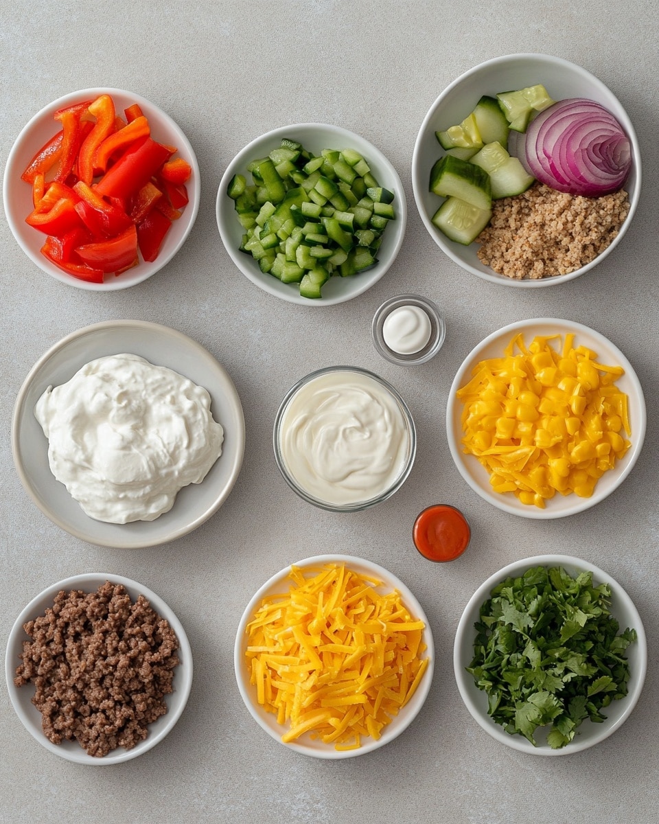 Cattle Drive Casserole Recipe 2 A close-up of a square glass baking dish filled with four layers of lasagna. The bottom layer is a creamy white sauce, the second layer is a dark brown minced meat sauce, the third layer is white cheese melted thickly, and the top layer is a golden-brown melted cheese with some green herb leaves sprinkled on it. A fork with a woman's hand is lifting one large square piece, showing stretchy melted cheese strings connecting the piece to the dish. The dish sits on a wooden surface with a blurred background. photo taken with an iphone --ar 4:5 --v 7