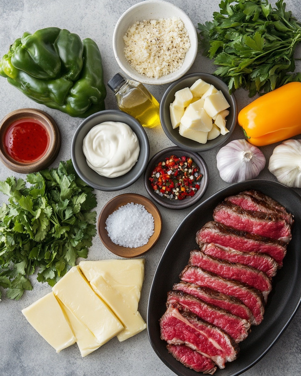 Philly Cheesesteak Egg Rolls with Creamy Chipotle Dipping Sauce Recipe 2 The image shows a close-up of four fried egg rolls on a white plate, placed on a white marbled surface. Two egg rolls are whole with a crispy, golden-brown bubbly texture, while two are cut open to show a filling of light brown meat mixed with light green and white vegetables inside. Some small pieces of chopped green onion are scattered on the plate. Behind the egg rolls, there is a small white bowl filled with dark brown dipping sauce, slightly blurry to keep focus on the egg rolls. photo taken with an iphone --ar 4:5 --v 7